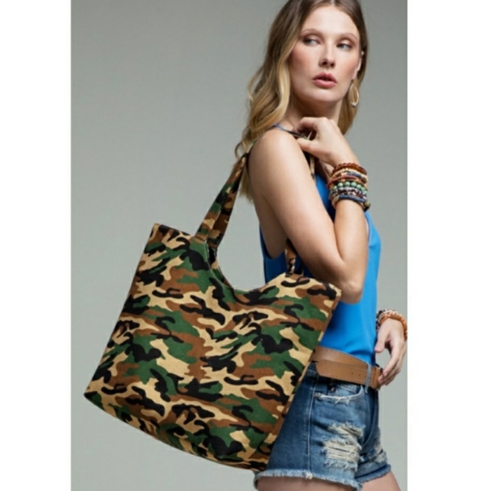 Large Camo Army Tote Bag Handbag Camouflage Satchel XL